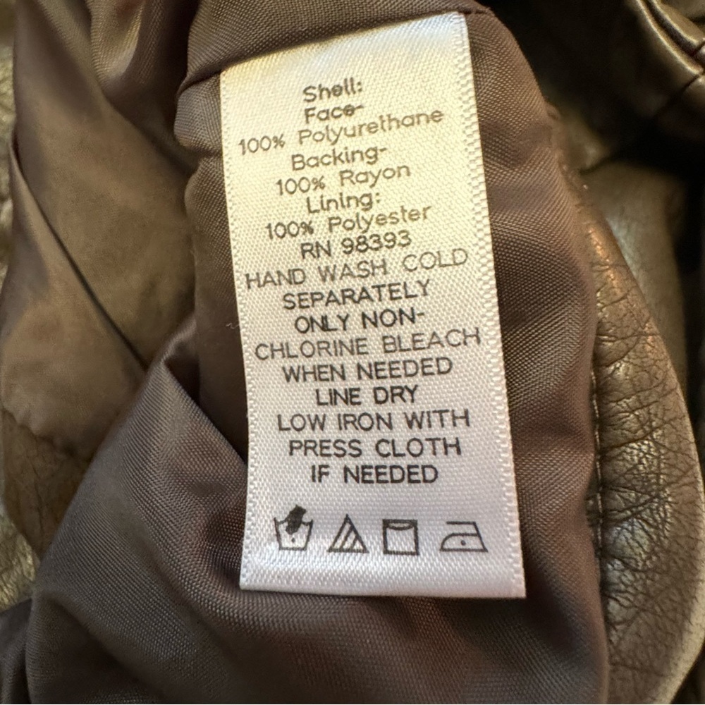 DASH by Kardashian Women's Brown Faux Leather Jacket Size XXS Peplum Pockets NEW - Picture 7 of 15